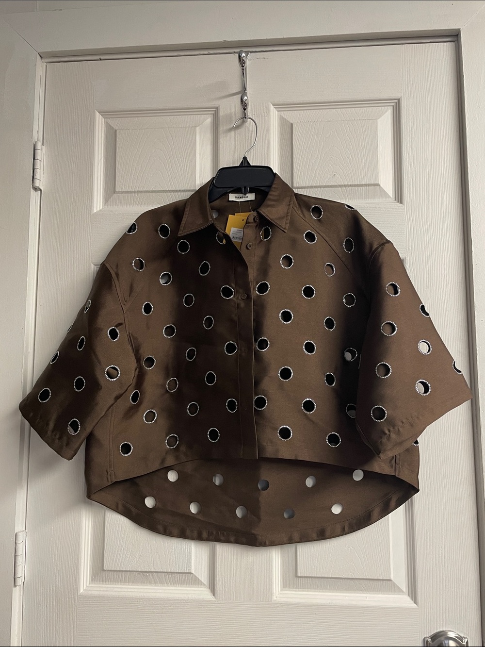Jupiter Oversized shirt with rhinestones holes - Picture 4 of 6